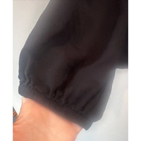 Boho Womens Black White Embroidered Tie Back Top Sz M Festival Peasant Hippie - Picture 3 of 9